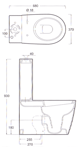 Ceramica Esedra Bull Stand WC