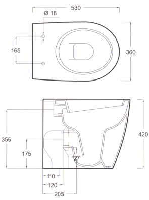 Ceramica Esedra Bull Stand WC