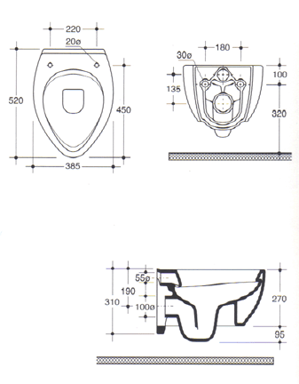 Master Ceramiche Vaso Sospeso Toilette