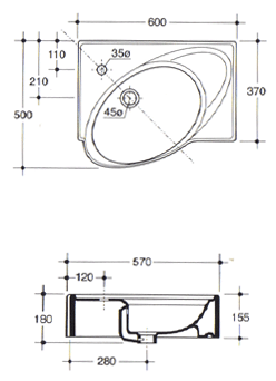 Master Ceramiche Angolo Waschbecken