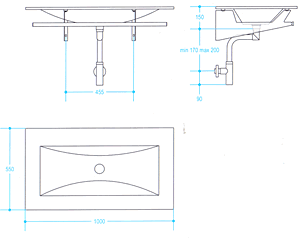 Lineabeta Pocia Glas Waschbecken