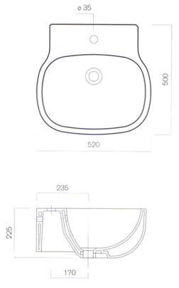 Pozzi Ginori Serie 500 Waschbecken
