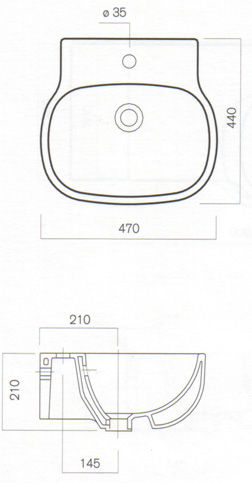 Pozzi Ginori Serie 500 Waschbecken