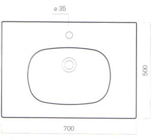 Pozzi Ginori Rettangolo Waschbecken