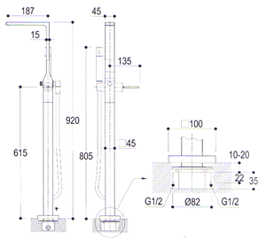 Armaturen, Duschen, Waschbeckenarmaturen, Aufsatzwaschbecken, Duscharmaturen, Fußboden - angebrachte Bad-Füller, Glas Waschbecken