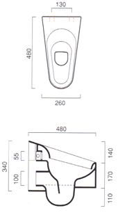 Wand WC verbanden Toilette, Abschluss Toilette, Glas Waschbecken